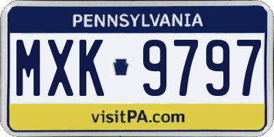 PA license plate MXK9797