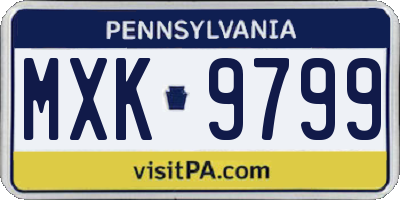 PA license plate MXK9799