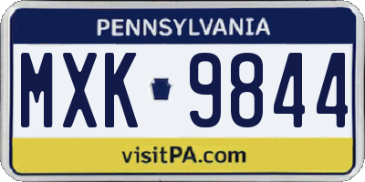 PA license plate MXK9844