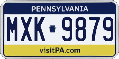 PA license plate MXK9879