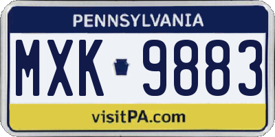 PA license plate MXK9883