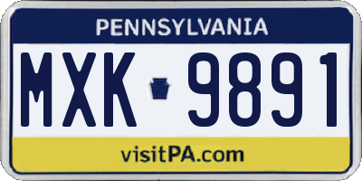 PA license plate MXK9891