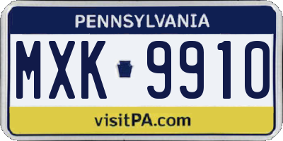 PA license plate MXK9910