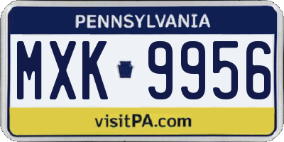 PA license plate MXK9956