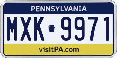 PA license plate MXK9971