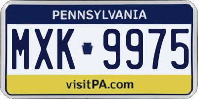 PA license plate MXK9975