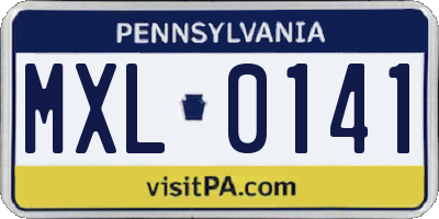 PA license plate MXL0141