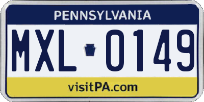 PA license plate MXL0149
