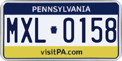 PA license plate MXL0158