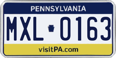PA license plate MXL0163