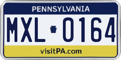 PA license plate MXL0164