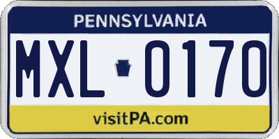 PA license plate MXL0170