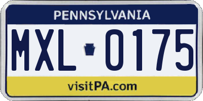 PA license plate MXL0175