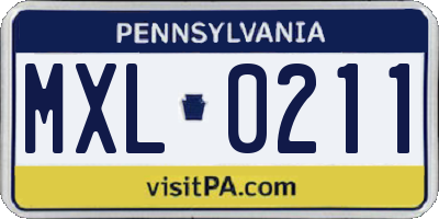 PA license plate MXL0211