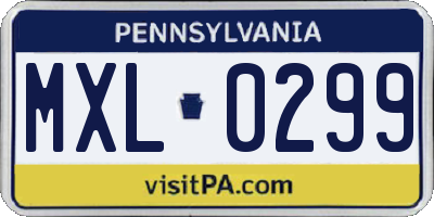 PA license plate MXL0299