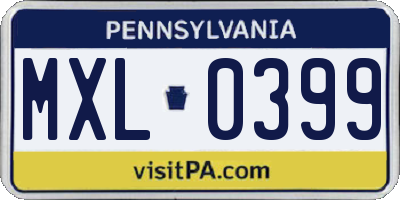 PA license plate MXL0399