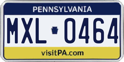 PA license plate MXL0464