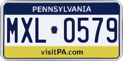 PA license plate MXL0579