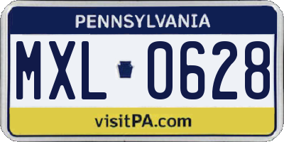 PA license plate MXL0628