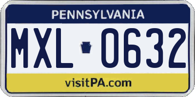 PA license plate MXL0632