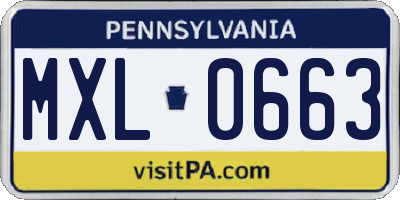 PA license plate MXL0663