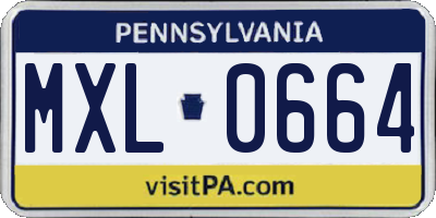 PA license plate MXL0664