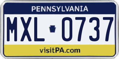 PA license plate MXL0737