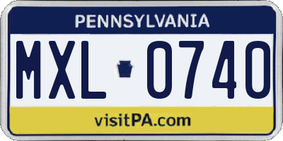 PA license plate MXL0740