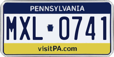 PA license plate MXL0741