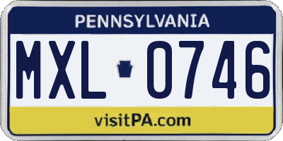 PA license plate MXL0746