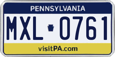 PA license plate MXL0761