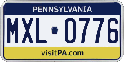 PA license plate MXL0776