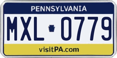 PA license plate MXL0779