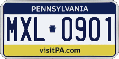 PA license plate MXL0901