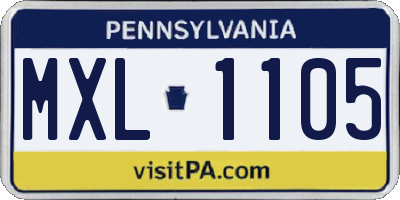 PA license plate MXL1105