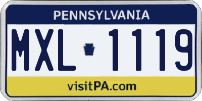 PA license plate MXL1119