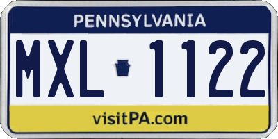 PA license plate MXL1122