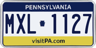 PA license plate MXL1127