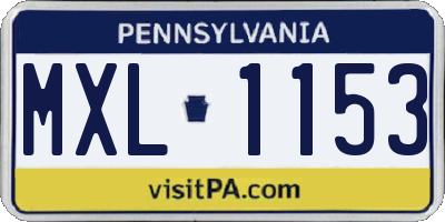 PA license plate MXL1153
