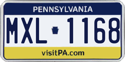 PA license plate MXL1168