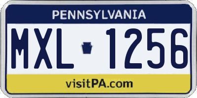 PA license plate MXL1256