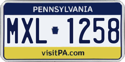 PA license plate MXL1258
