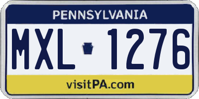 PA license plate MXL1276