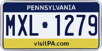 PA license plate MXL1279