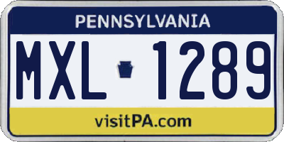 PA license plate MXL1289