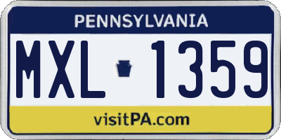 PA license plate MXL1359