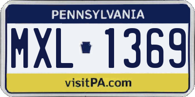 PA license plate MXL1369