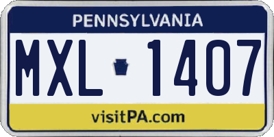 PA license plate MXL1407