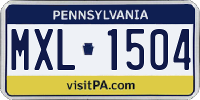 PA license plate MXL1504