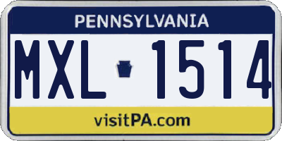 PA license plate MXL1514
